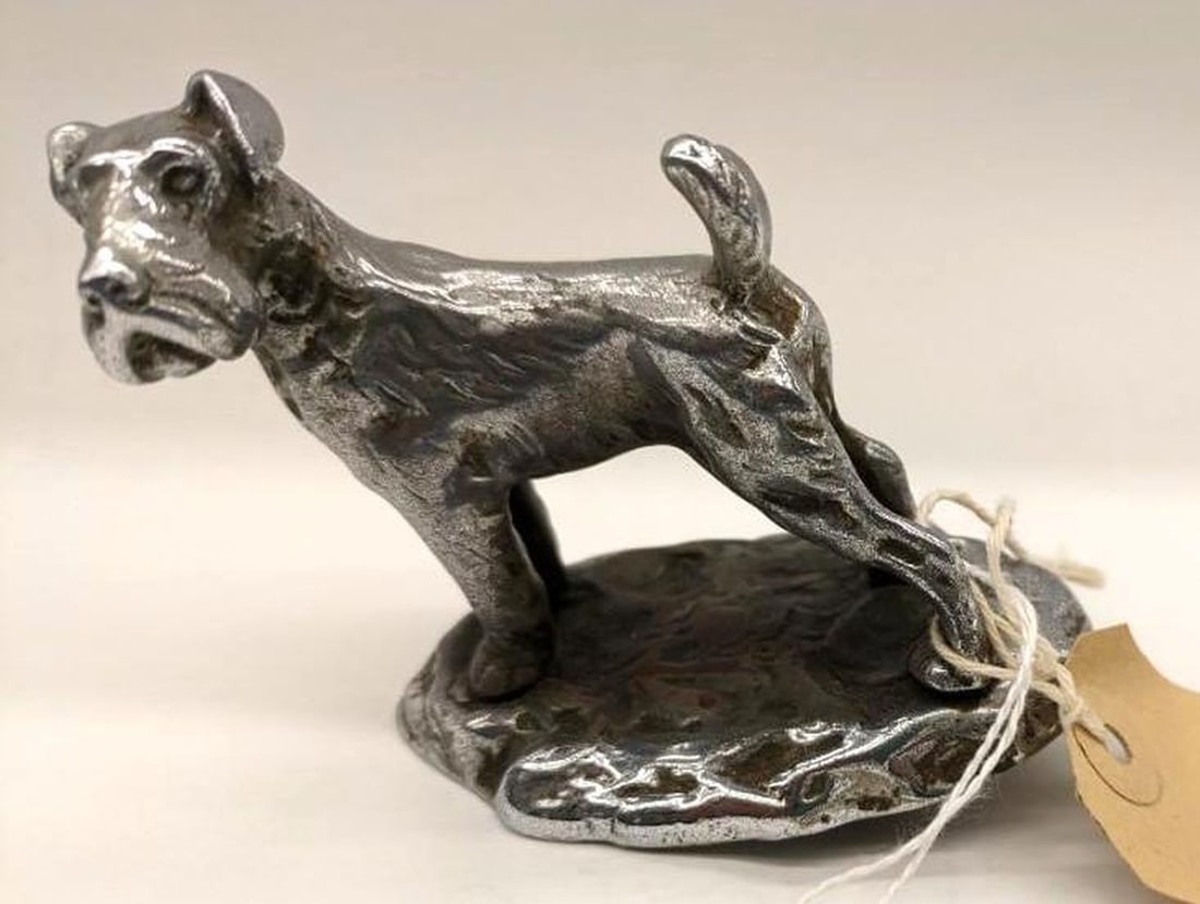 Art Deco Chrome Plated Fox Terrier Hood Ornament (1 of 1)
