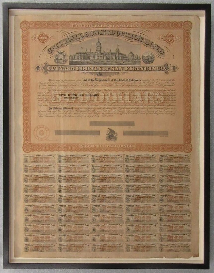 $500 San Francisco City Hall Construction Bond - 2