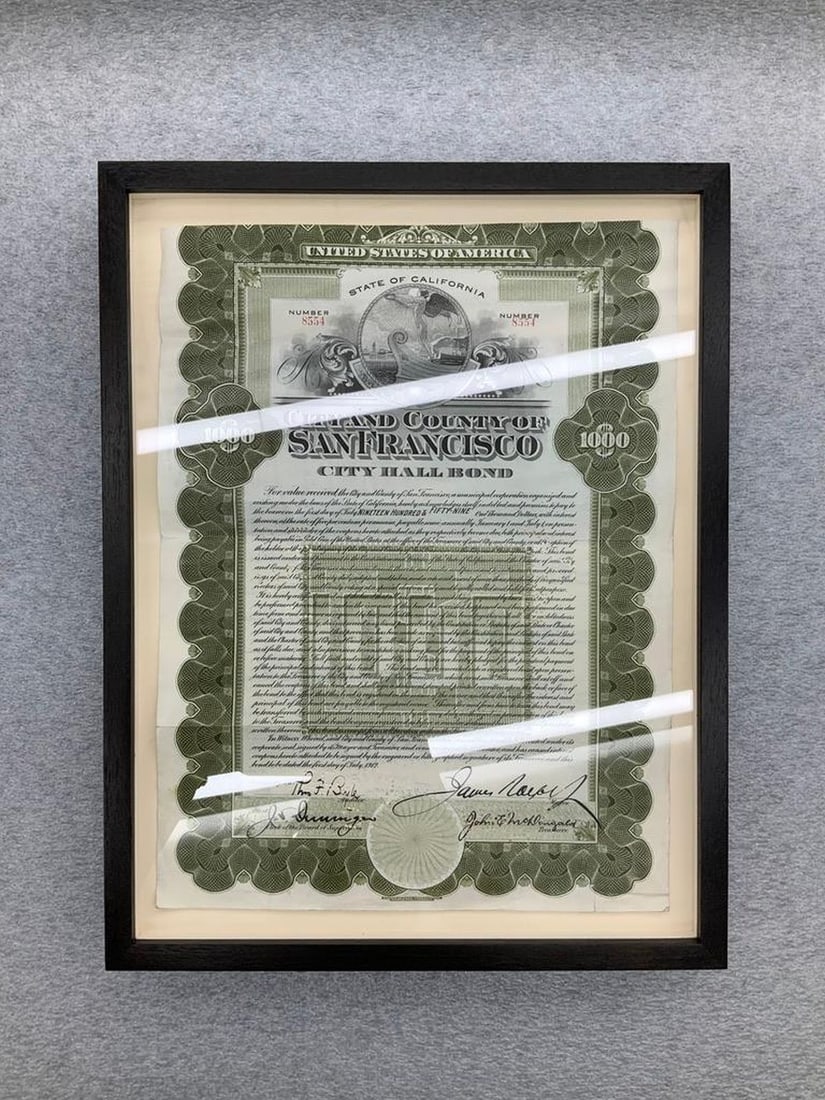 $1000 San Francisco City Hall Construction Bond - 2