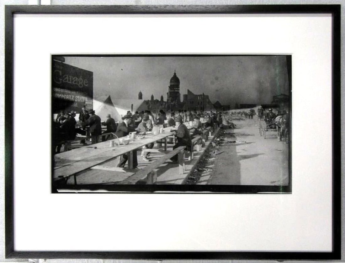 San Francisco Photograph of Picnic Tables with City Hall in Background (1 of 2)