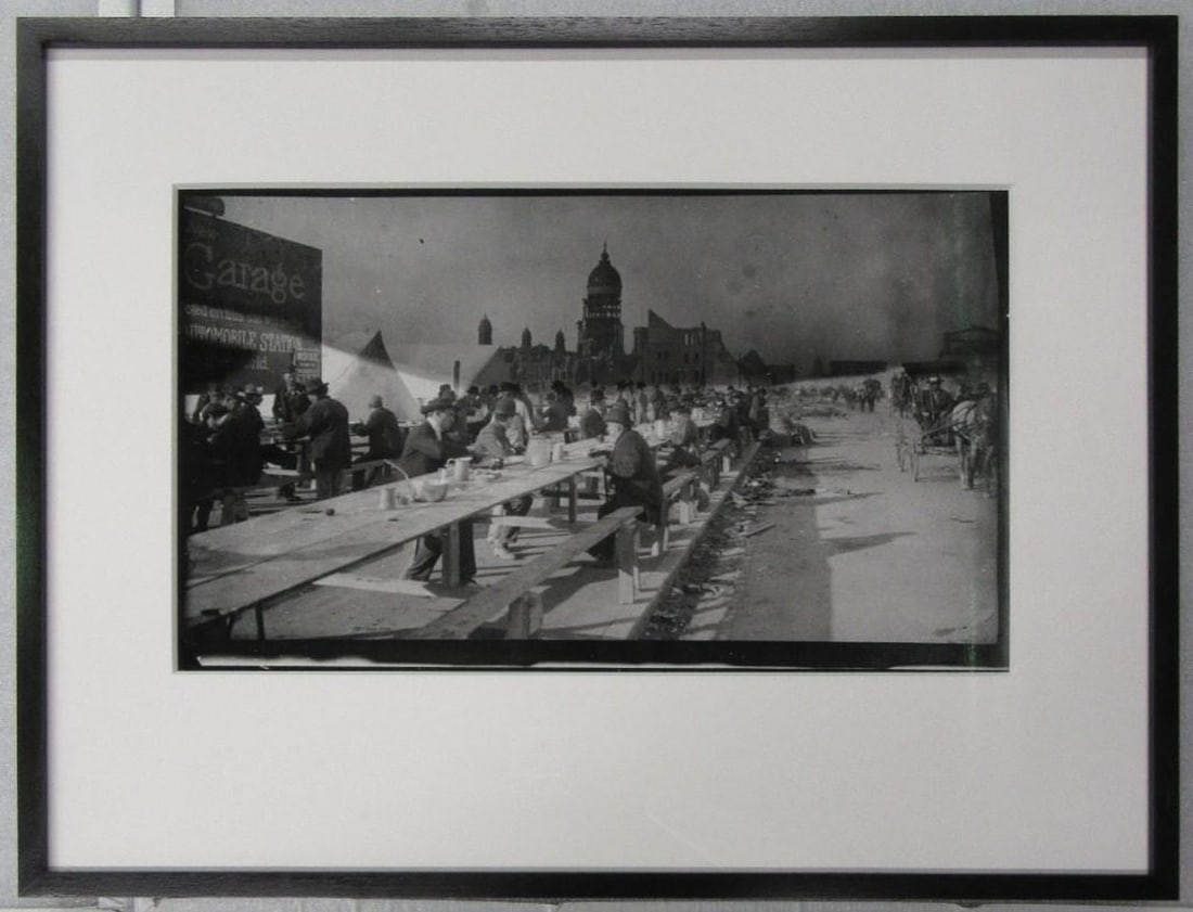 San Francisco Photograph of Picnic Tables with City Hall in Background - 2