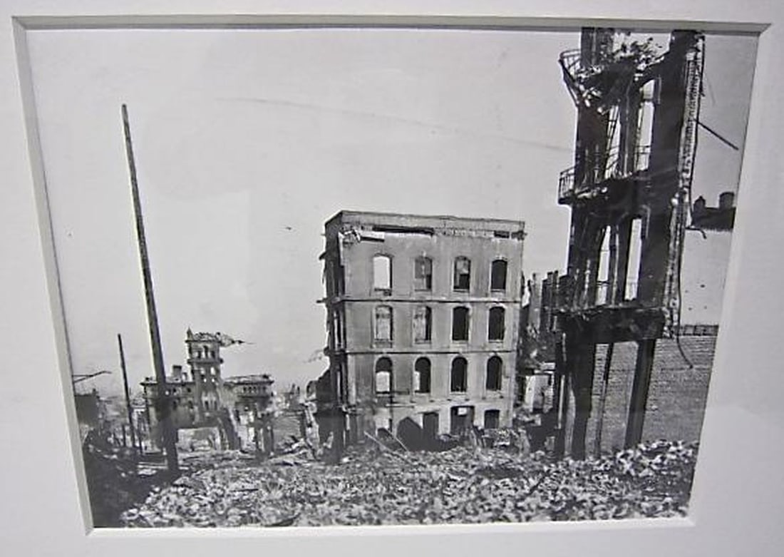 San Francisco in Ruins Photograph of Portsmouth Square with Hall of Justice - 2