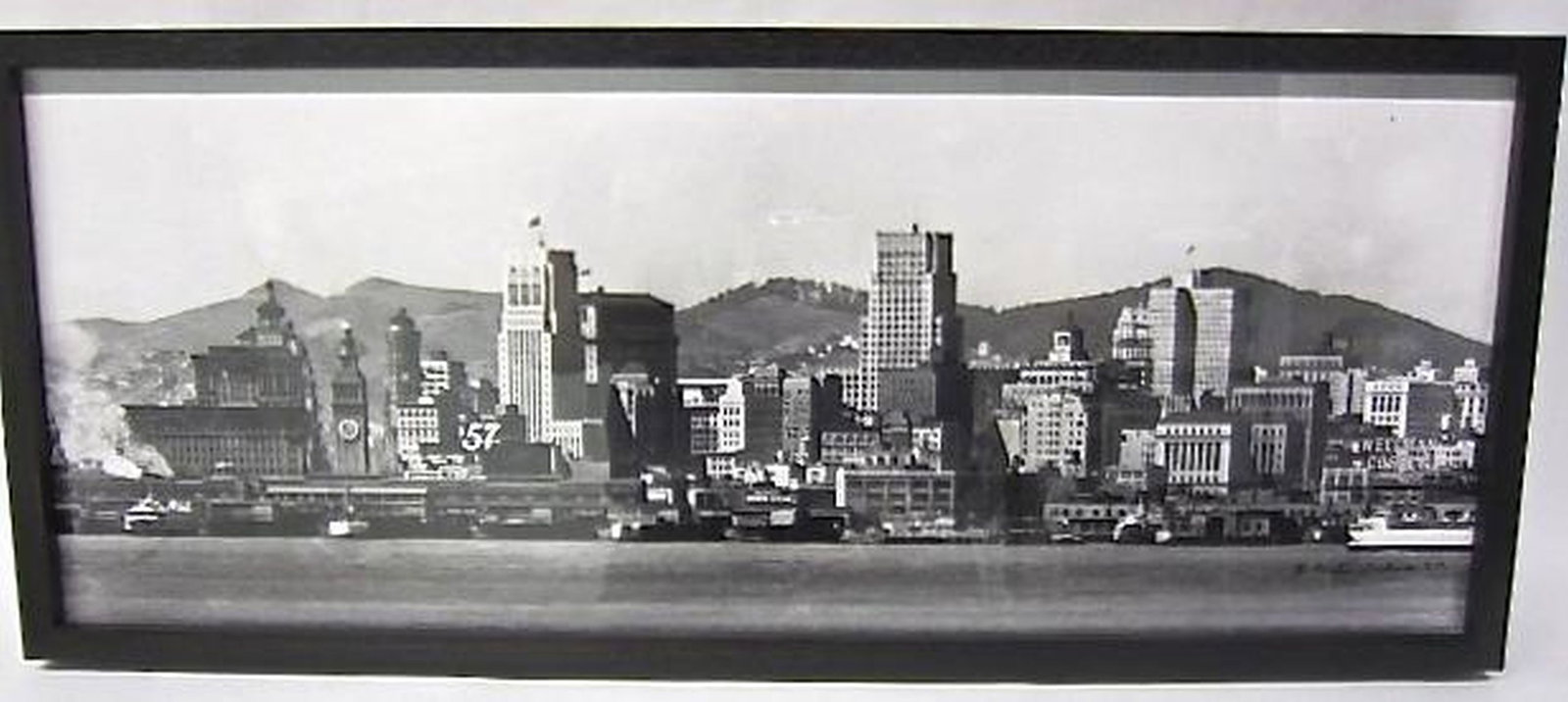 San Francisco Skyline Photograph: Featuring the cityscape from water Dimensions: framed 9" x 21.5" x 2" (22.9 x 54.6 x 5.1 cm)