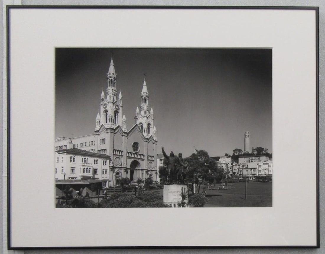 San Francisco Black and White Photograph of Washington Square Park - 2