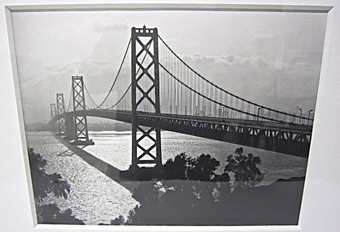 Deco Oakland Bay Bridge Black & White Photograph - 2