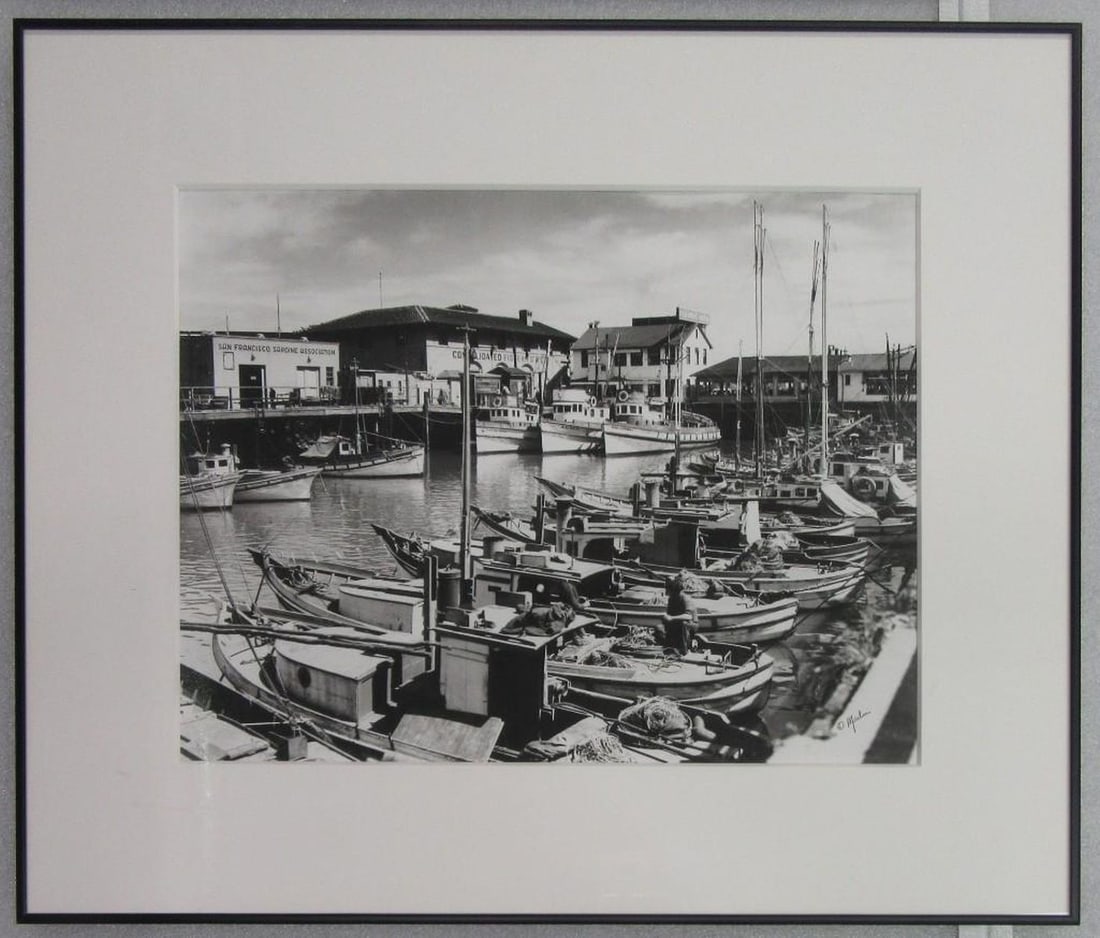 San Francisco Black and White Photograph of Fisherman's Wharf - 2