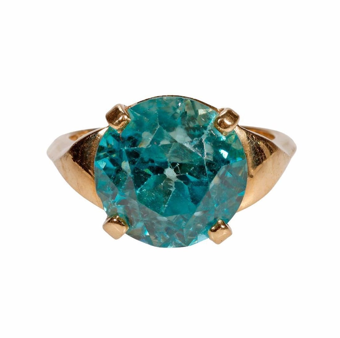 A blue zircon and 14k gold ring (1 of 3)