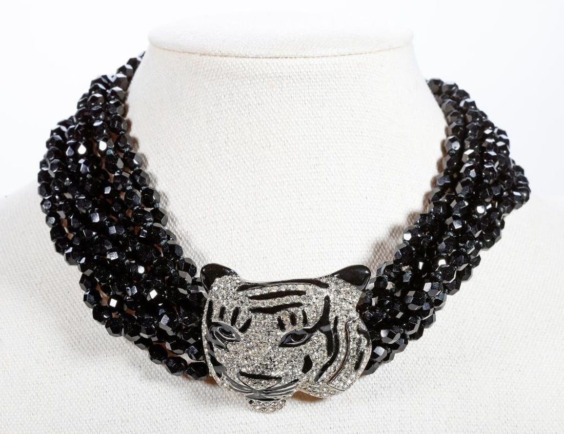 Kenneth Jay Lane necklace and brooch (1 of 4)