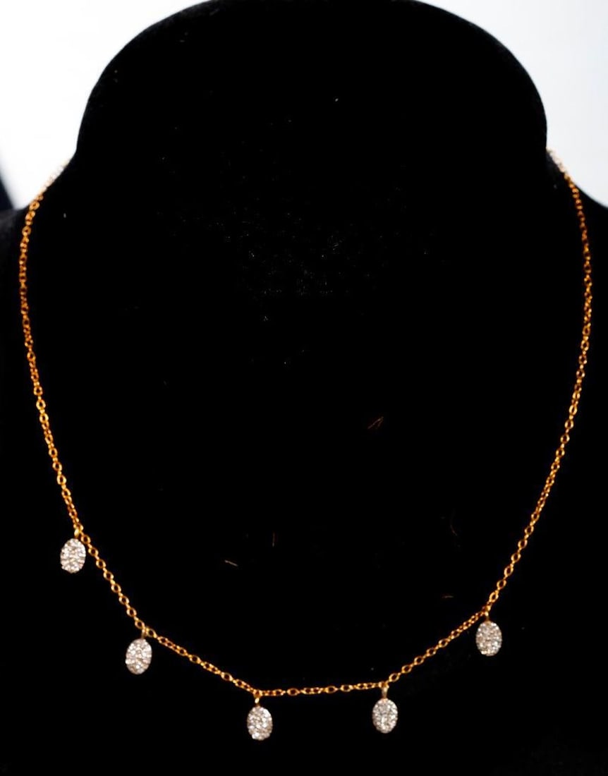 A diamond and gilt silver necklace (1 of 1)
