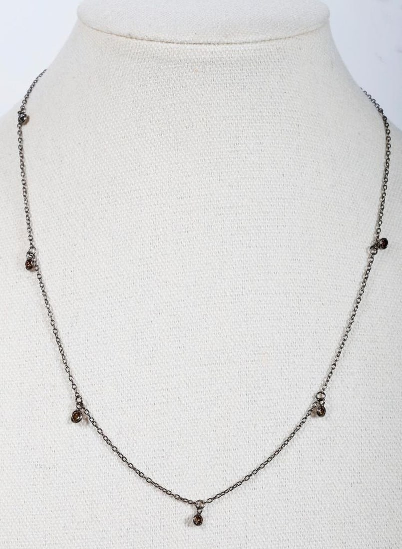 A diamond and blackened silver necklace (1 of 3)