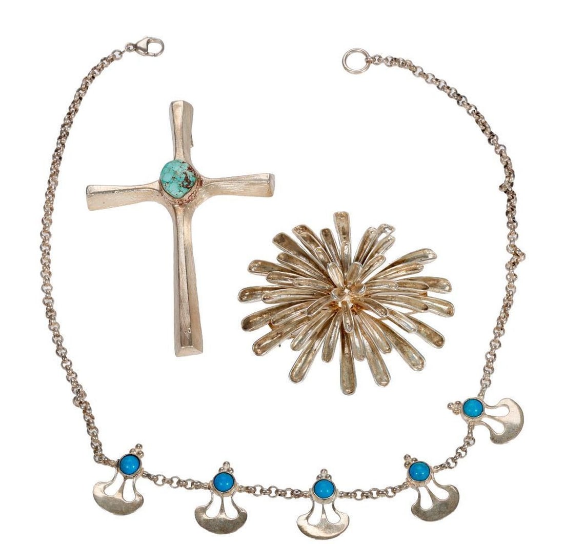 Group of silver and turquoise jewelry (1 of 5)