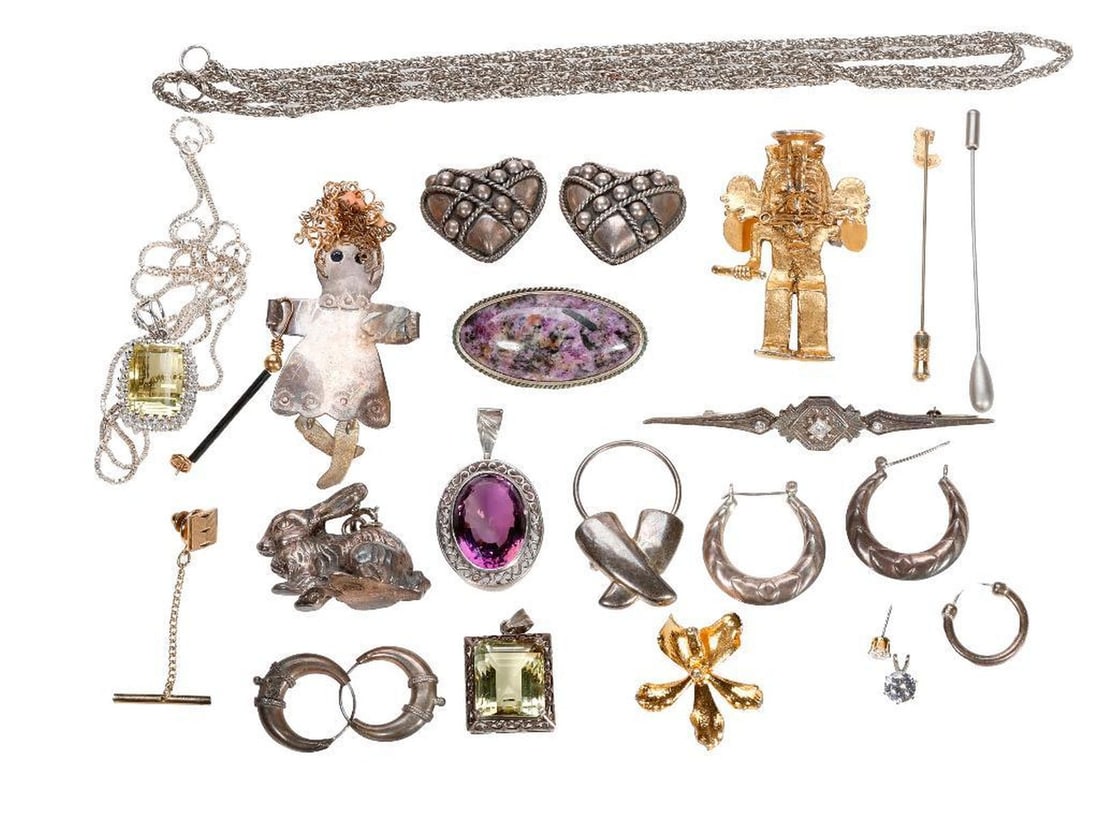 Group of stone-set, silver and costume jewelry (1 of 3)