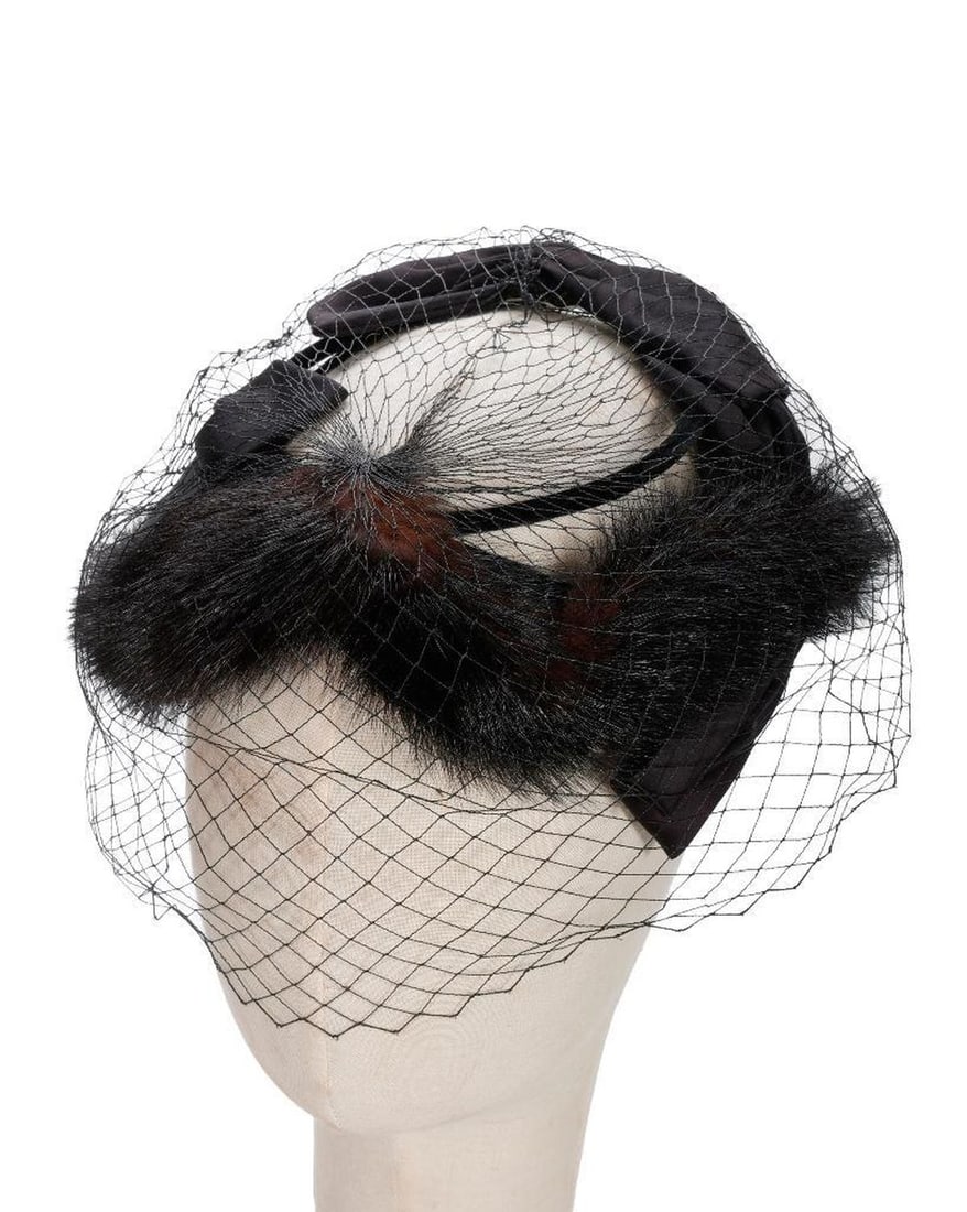Three Vintage Hats/Veiled Headbands, 1950s (1 of 6)