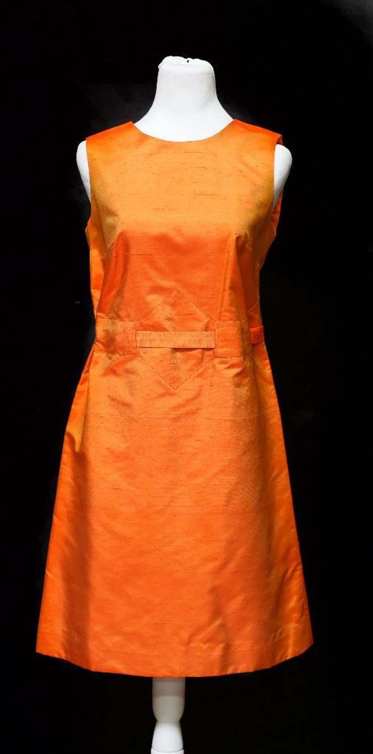 Vintage Orange Silk Custom Dress, with Sequined Purse (1 of 4)