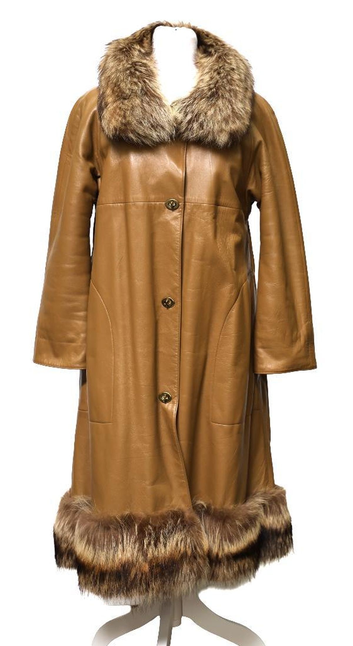 Vintage Leather and Fox Fur Coat, Saks Fifth Avenue/Bonnie Cashin (1 of 4)