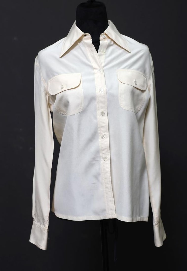 Vintage Christian Dior Silk Blouse (Sz S) (1 of 2)