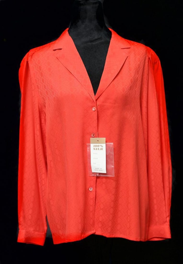 Two Vintage Gump's Silk Blouses (Sz M-L) (1 of 5)