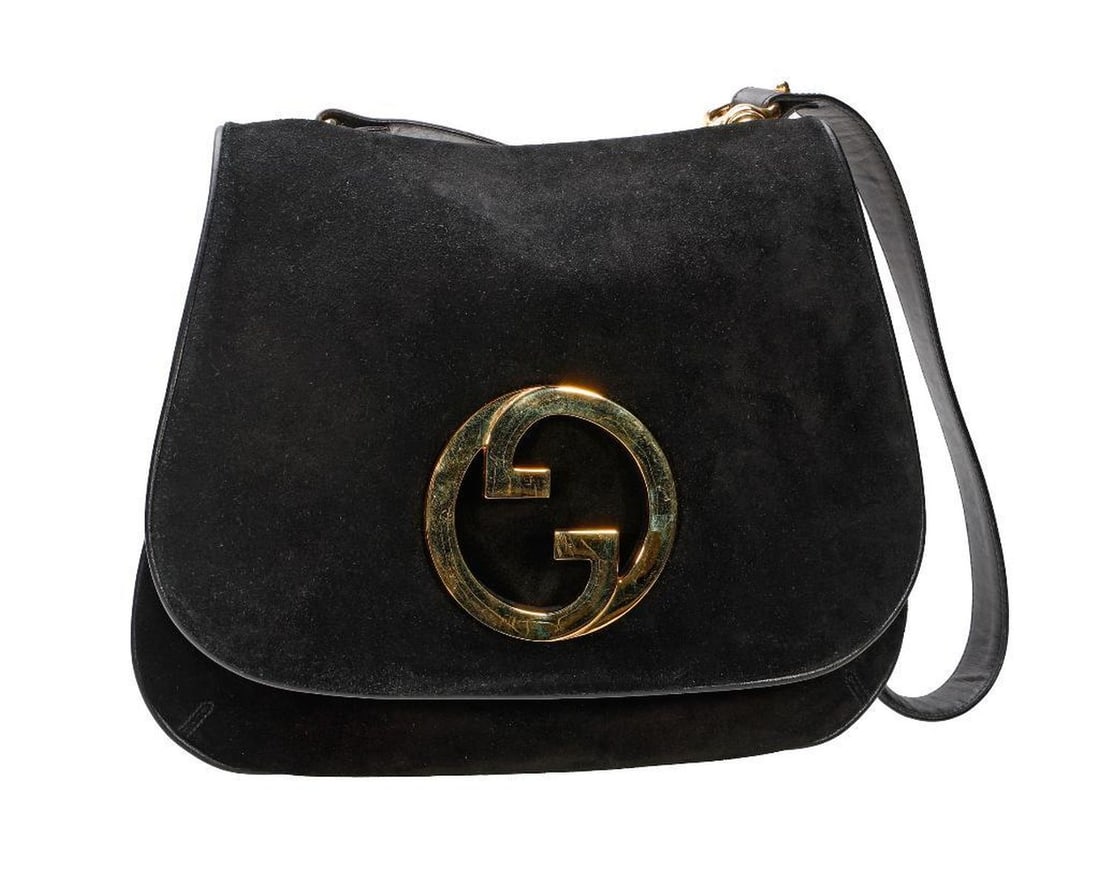 Vintage Gucci Black Suede Blondie Shoulder Bag (1 of 2)