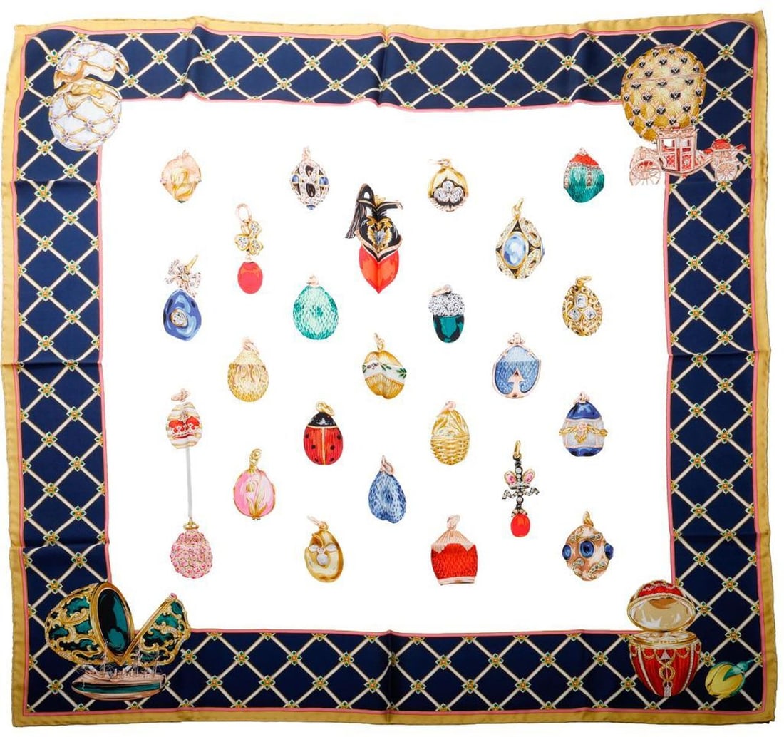 Vintage Mantero Silk Faberge Egg Scarf (1 of 1)