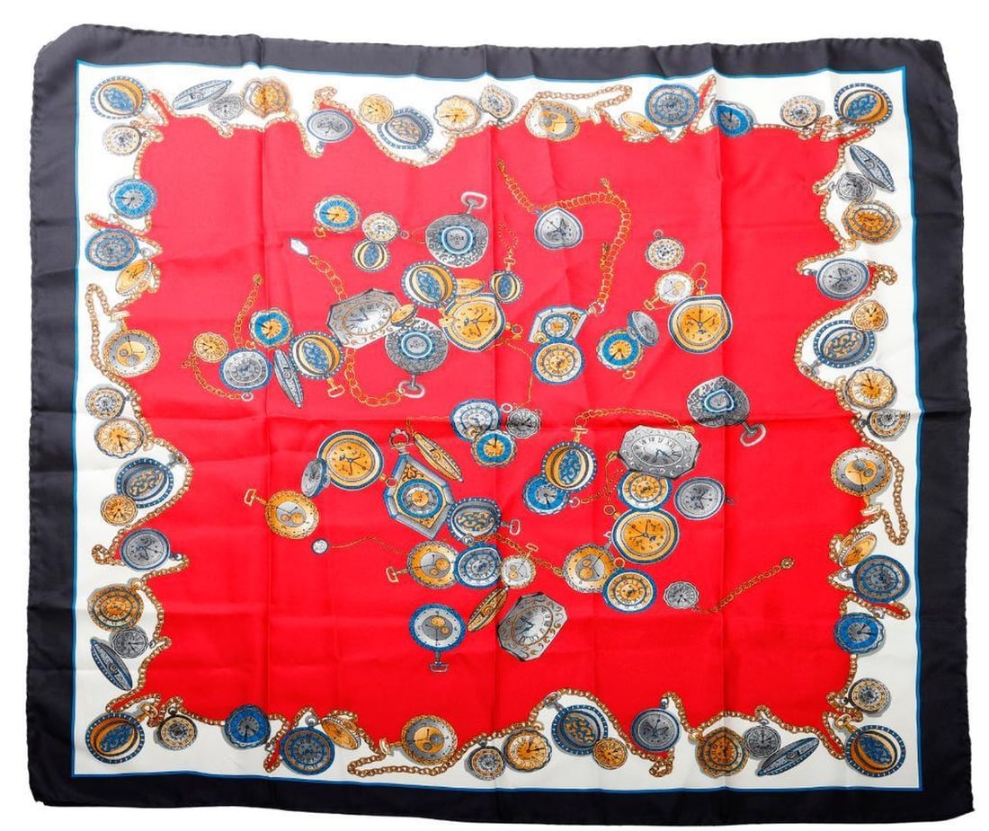 Two Vintage Silk Scarves, With Assorted Silk Handkerchiefs (7) (1 of 3)