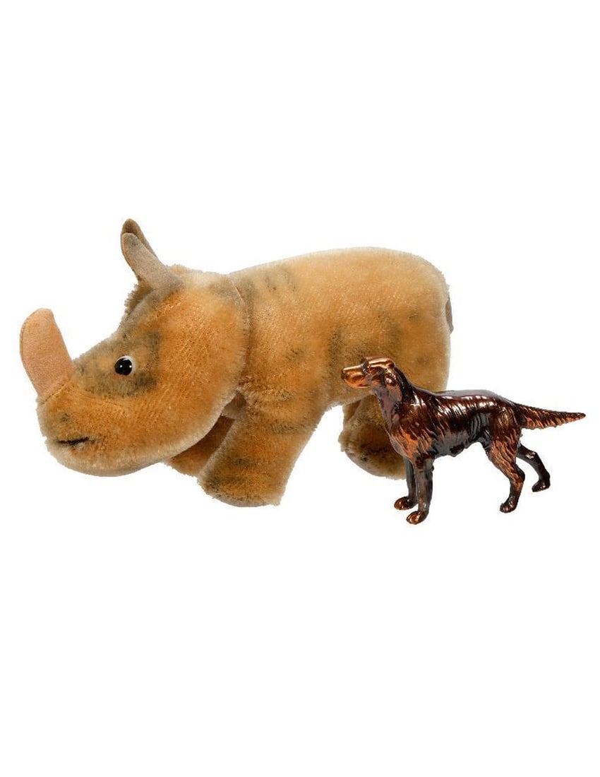 Vintage Teddy Bear and Rhino. - 3