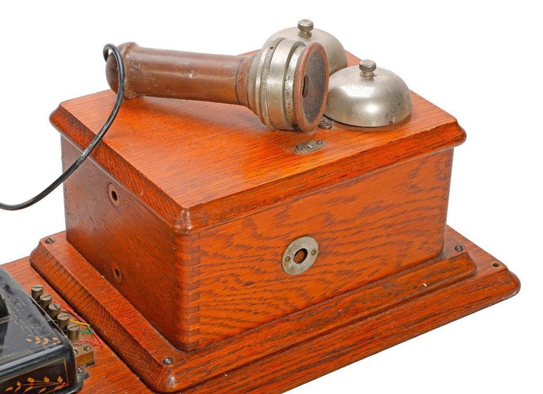 Vintage Oak Wall Telephone - 2