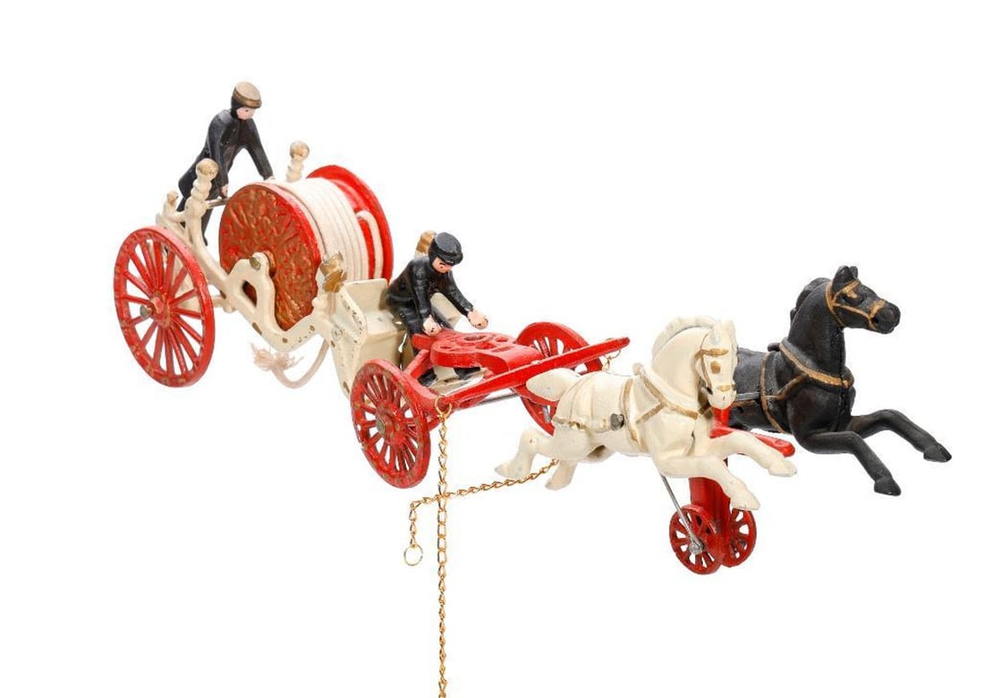 Two Cast Iron Fire Carriages - 3