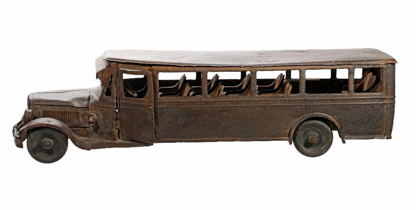Large Art Deco Cast Metal Bus - 2