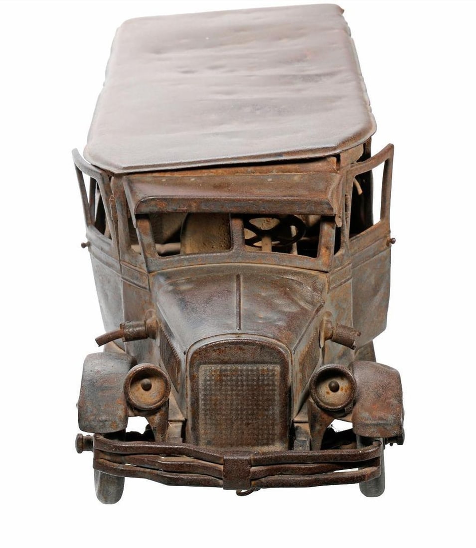 Large Art Deco Cast Metal Bus - 3