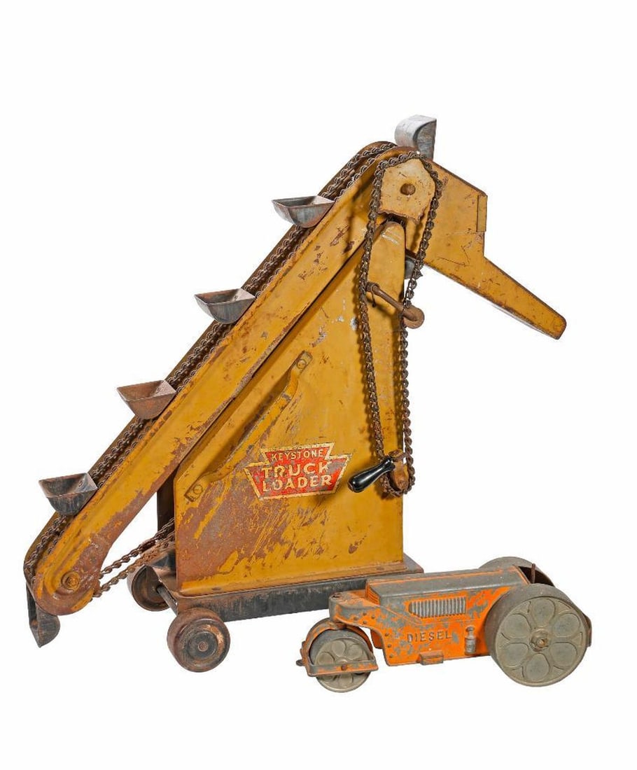 Vintage Keystone Truck Sand Loader and Hubley Steam Roller (1 of 2)