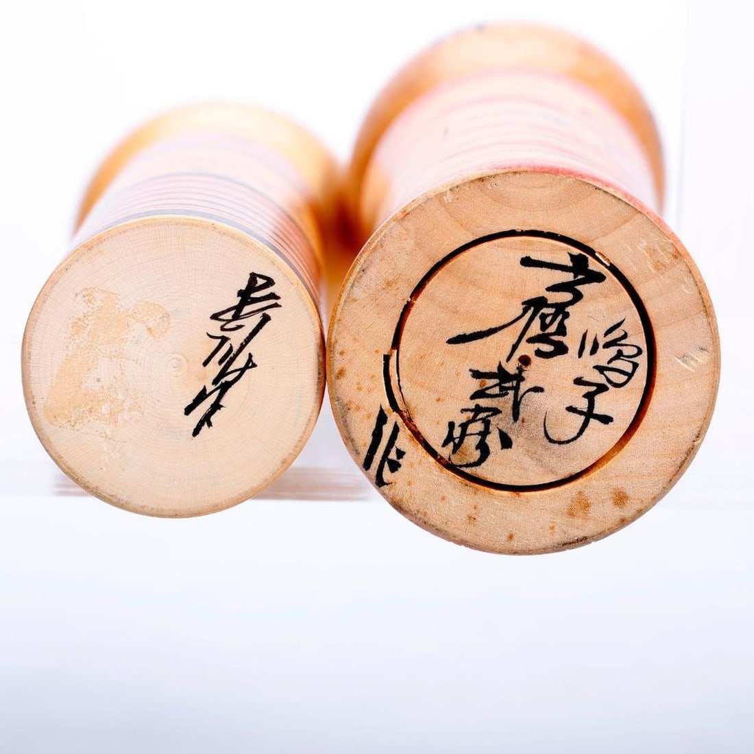 Six Japanese Kokeshi Tanka Poem or Naruko Dolls - 4