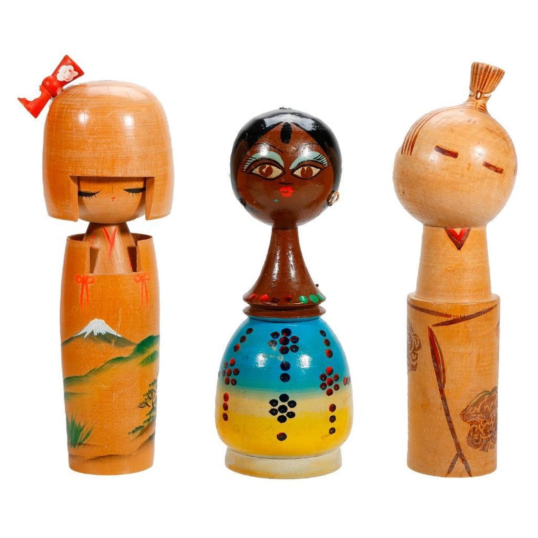 Lot of Thirteen Mostly Kokeshi Dolls - 2