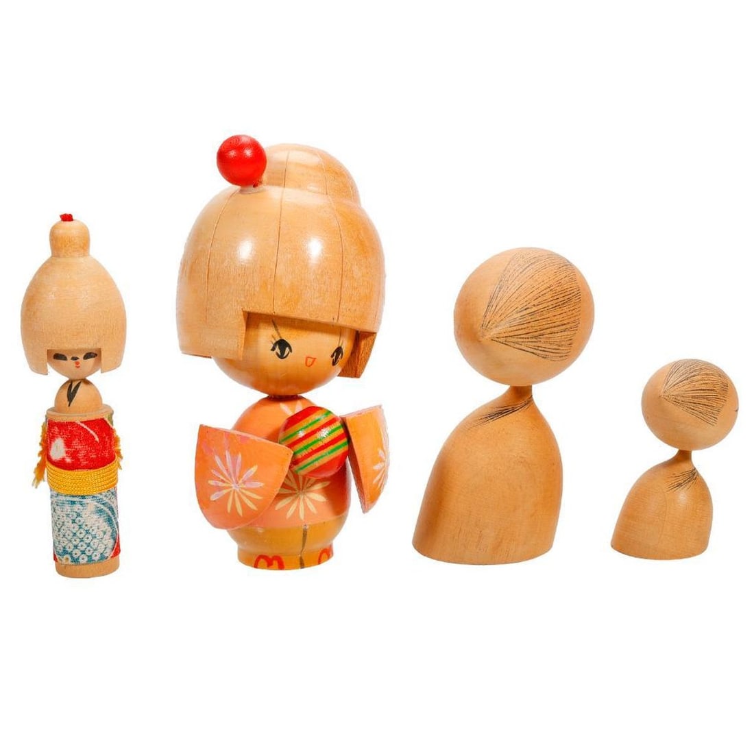 Lot of Thirteen Mostly Kokeshi Dolls - 3