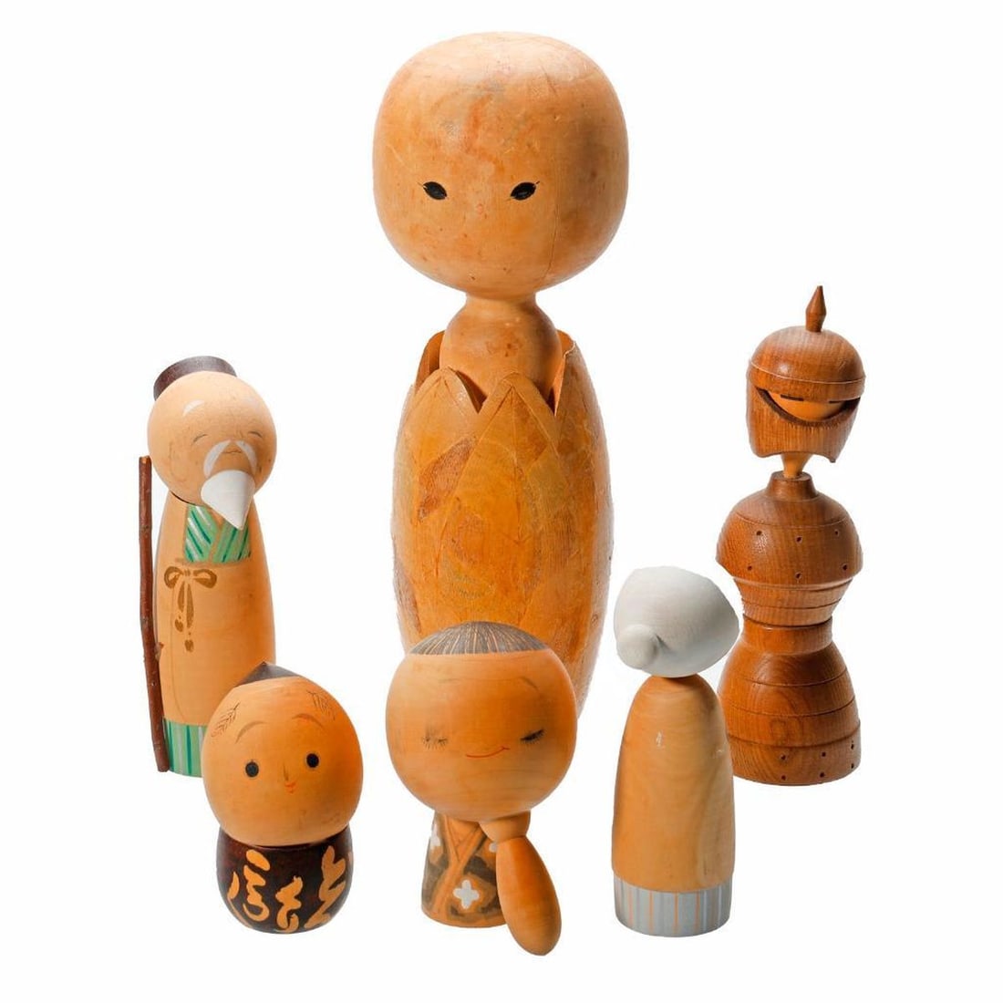 Lot of Thirteen Mostly Kokeshi Dolls - 4