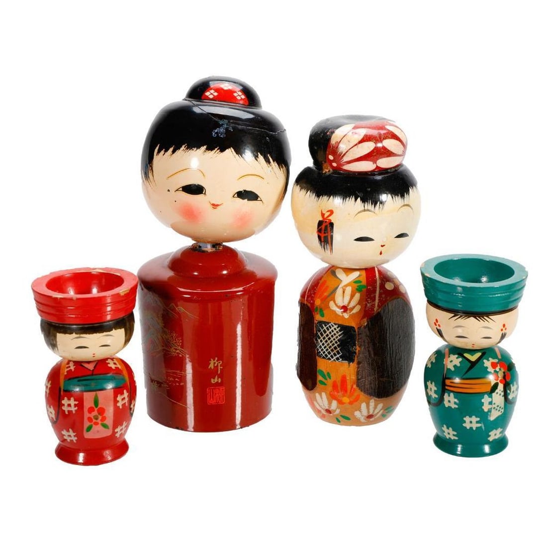 Nineteen Japanese Kokeshi Folk Art Dolls - 7