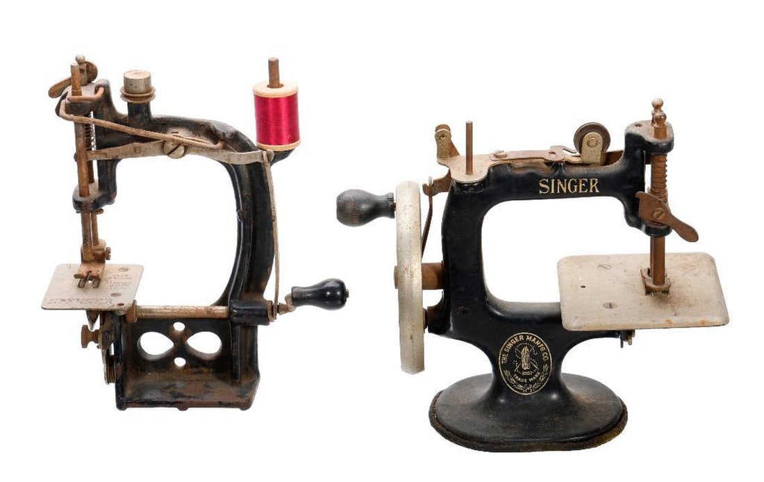 Seven Att Nouveau Miniature Sewing Machines - 2
