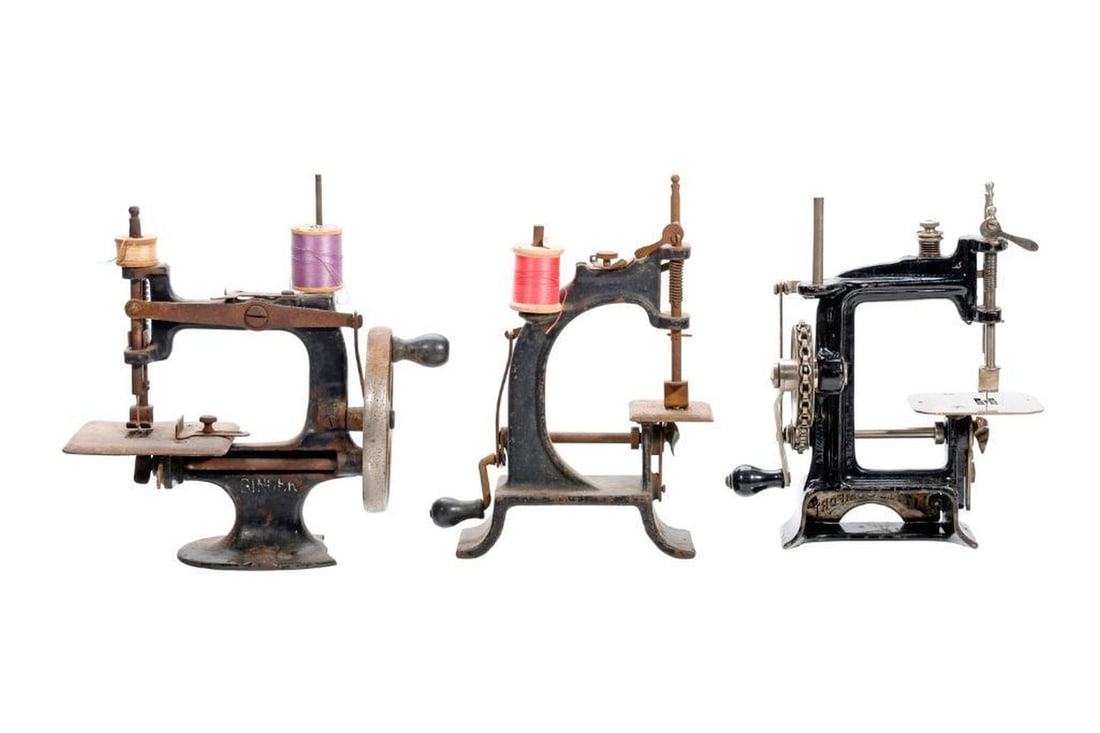 Nine Art Nouveau Miniature Sewing Machines - 2