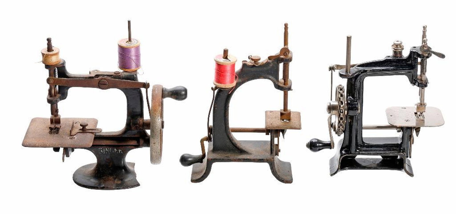 Nine Art Nouveau Miniature Sewing Machines - 3