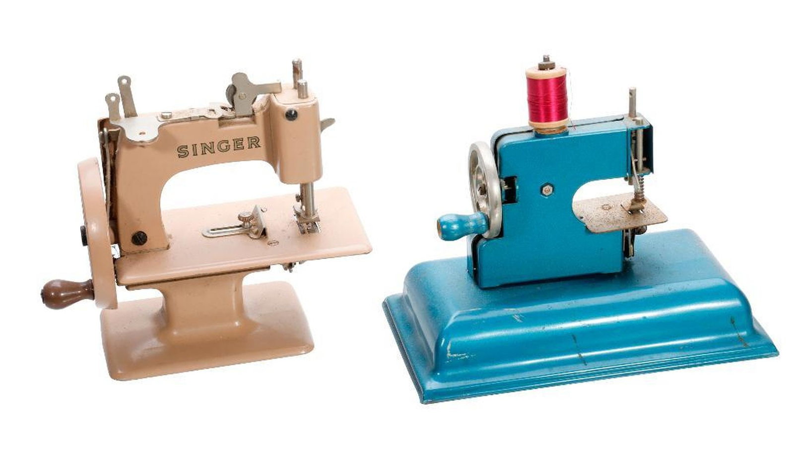 Seven Mid Century Miniature Multicolored Sewing Machines - 3