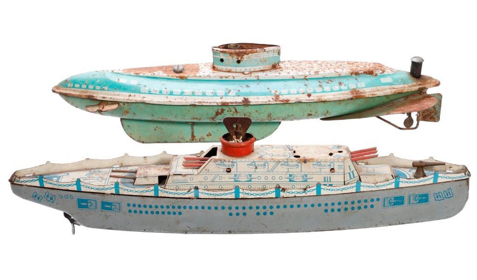 Lot of Vintage Tin Toy Boats or Submarines - 2
