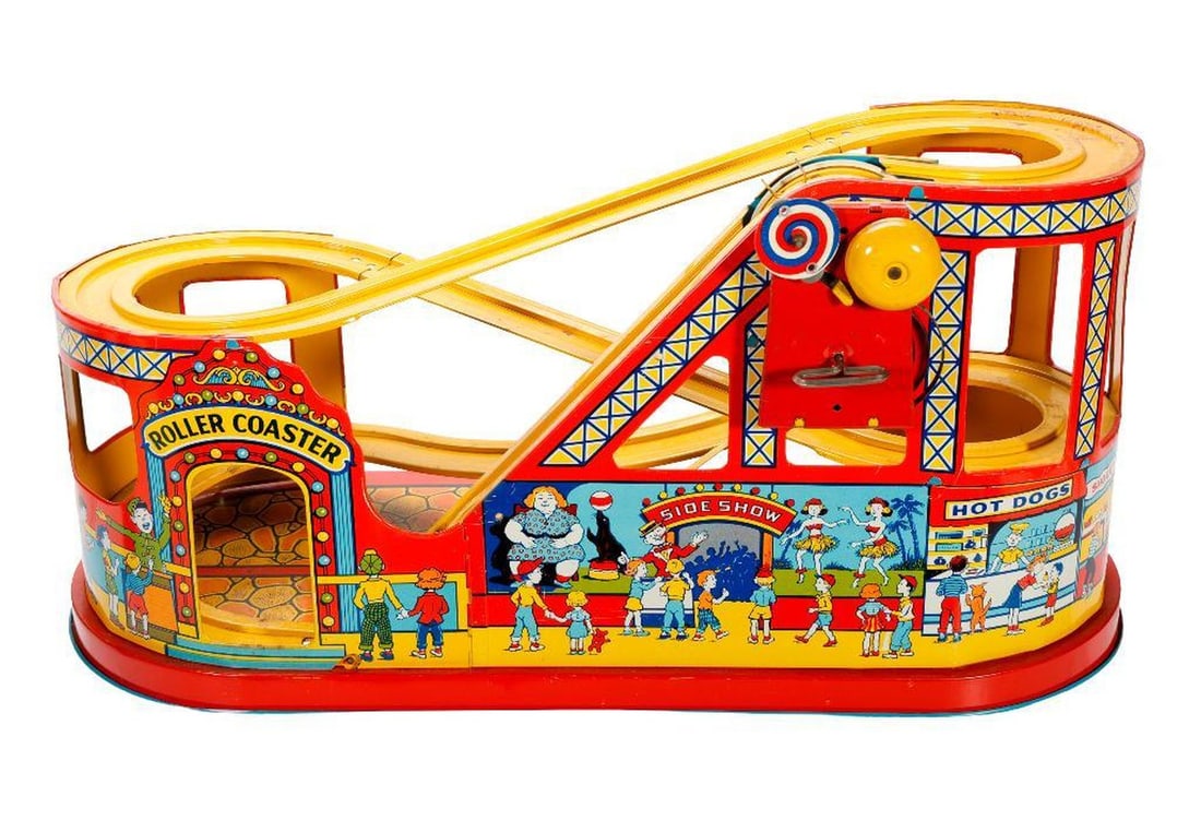 J. Chein and Company, roller coaster with two cars (1 of 2)