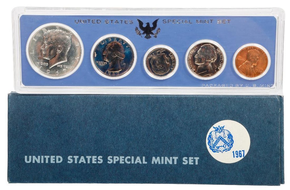 Three PCGS Proof US Coins: Comprising 1977-S Washington Quarter PR69DCAM; 1977-S Jefferson nickel PR69DCAM; 1990-S Jefferson nickel PR69DCAM, each in PCGS slab; together with a 1937 Buffalo Nickel (VF) and (3) 1967 US