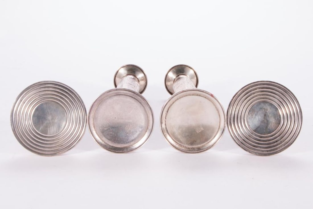 Four Sterling Weighted Candlesticks. - 7