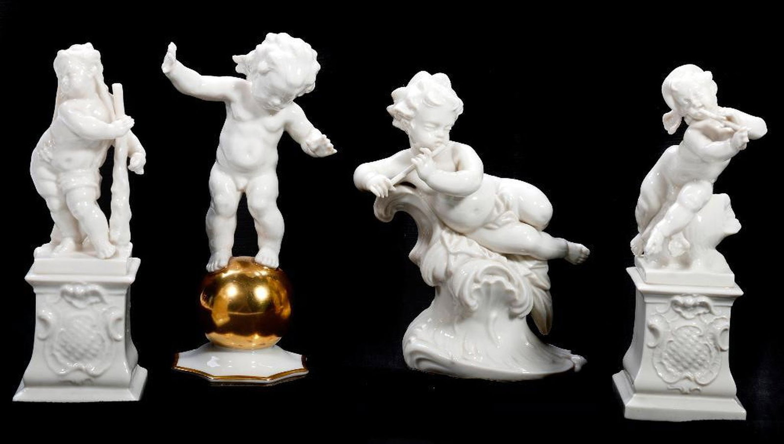 Four Capo Di Monte Style Porcelain Figures of Celestial Musicans (1 of 3)