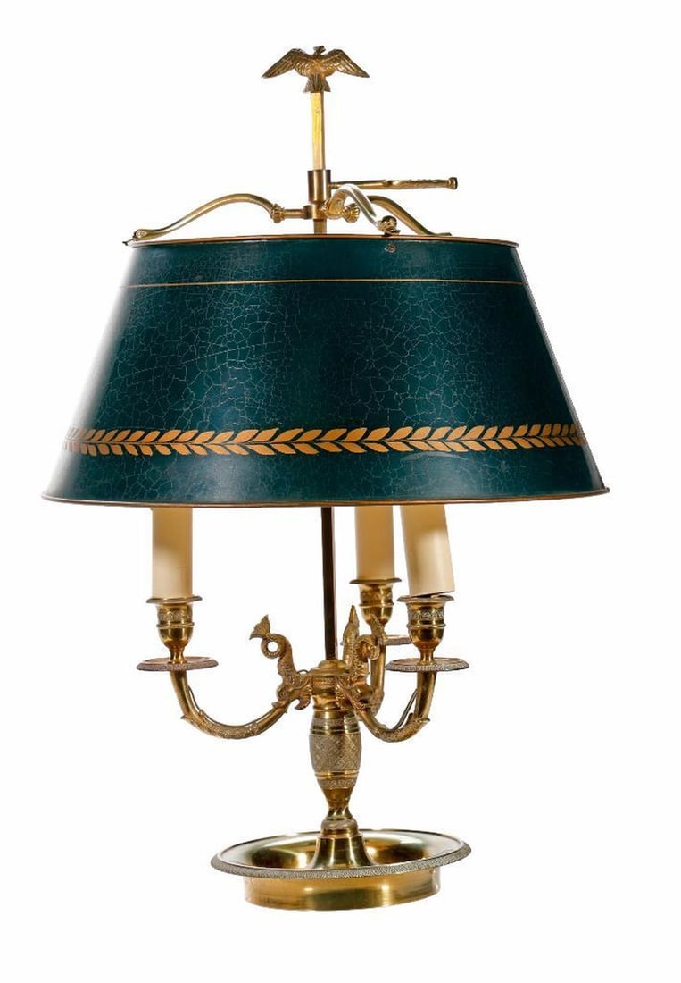 Louis XVI Style Gilt Bronze Three Light Bouilotte Lamp (1 of 1)