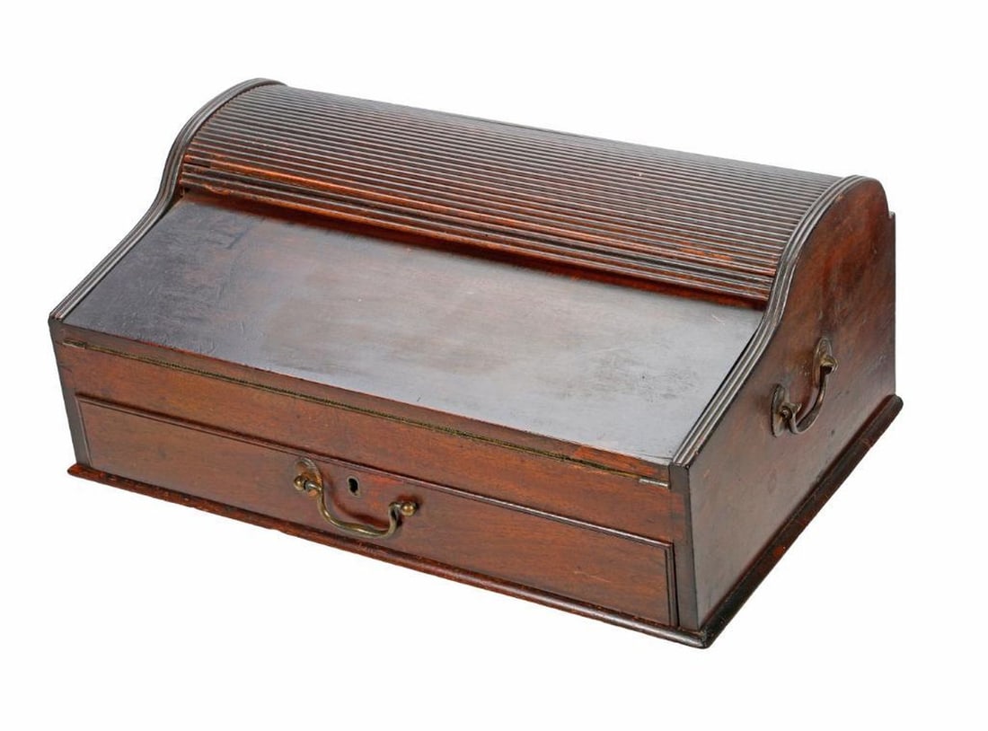 George III Mahogany Roll Top Lap Desk (1 of 3)