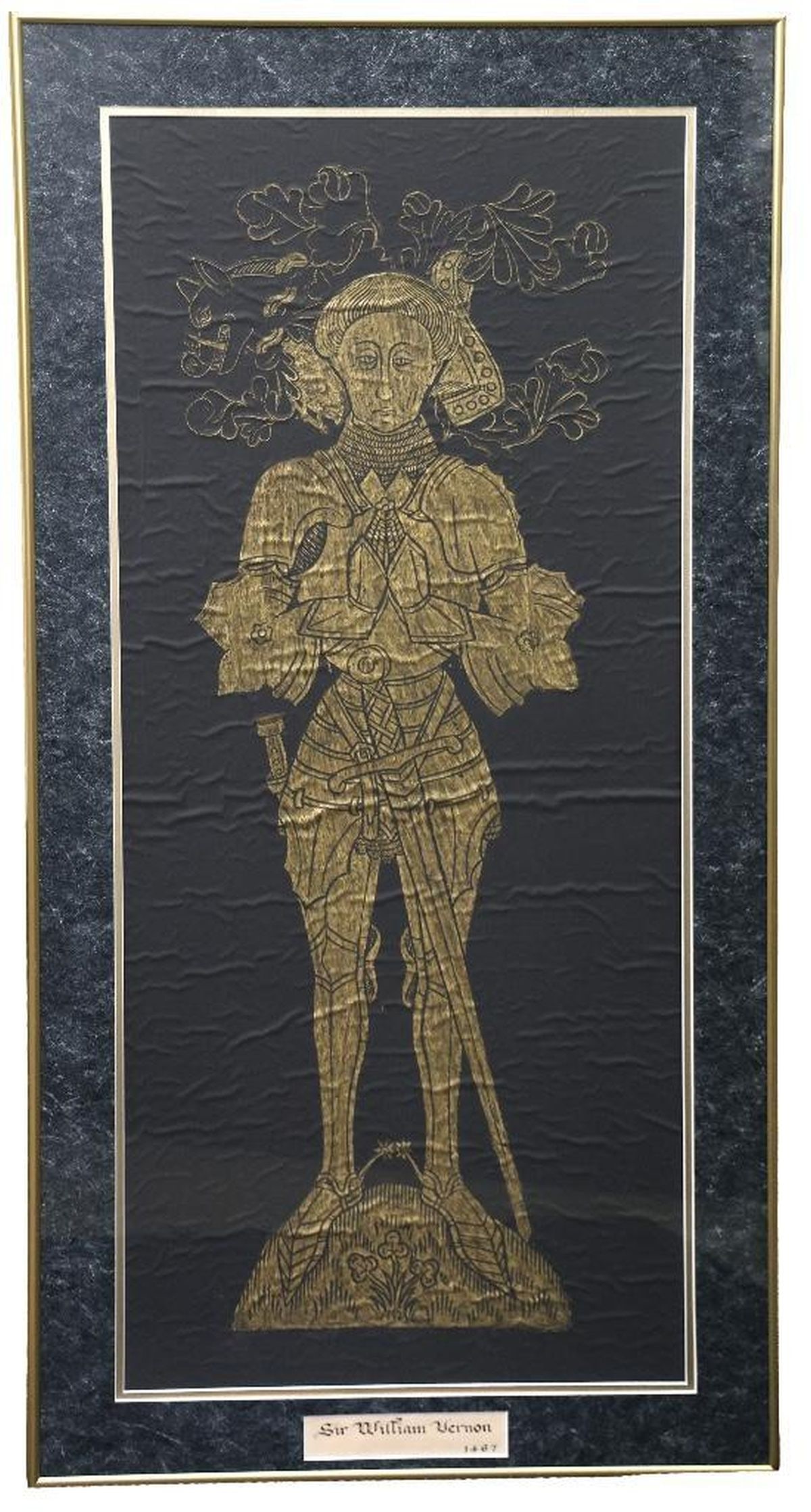Vintage English Brass Rubbing of a Knight (1 of 1)