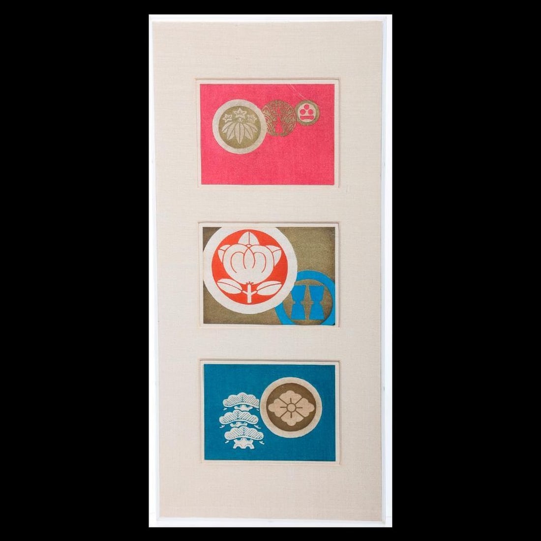 Framed Lot of Japanese Family Crests (1 of 2)