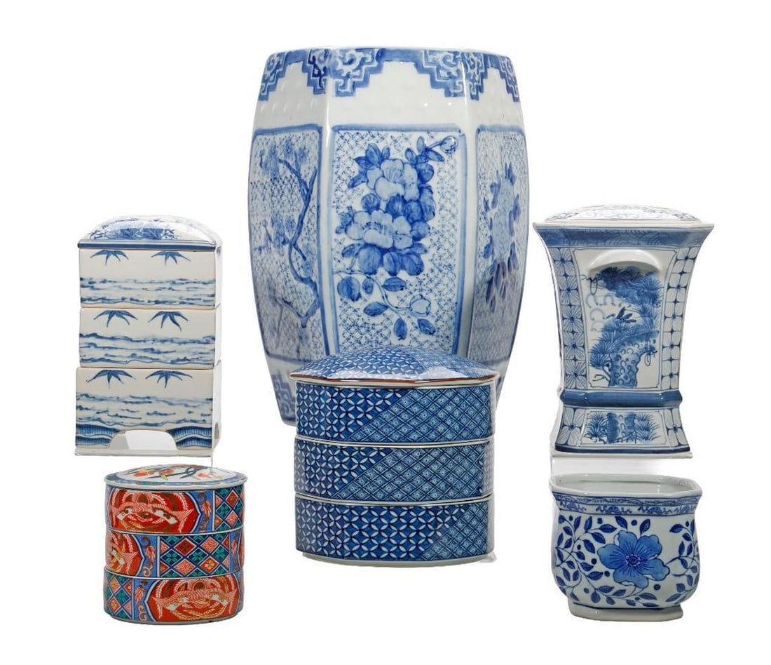 Lot of Asian Blue and White Porcelains (1 of 4)