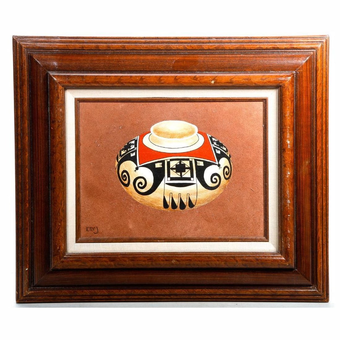 Erv Johnson Painting of Hopi Olla and An Acoma Pueblo Olla (1 of 3)